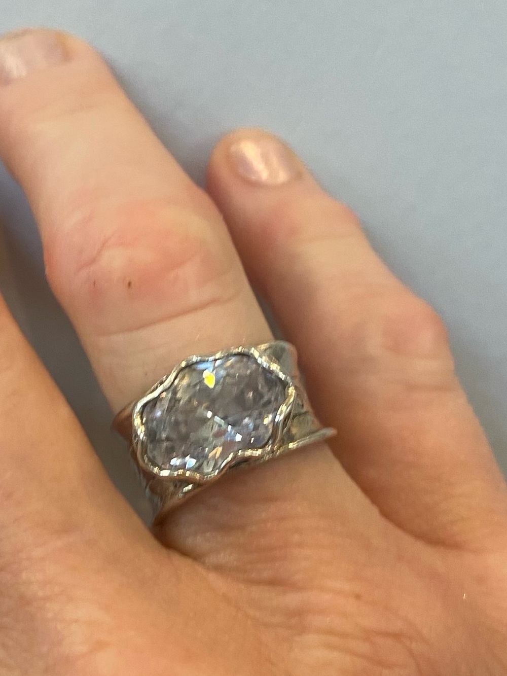 Silpada Silver Ring with Clear Sparkling Stone